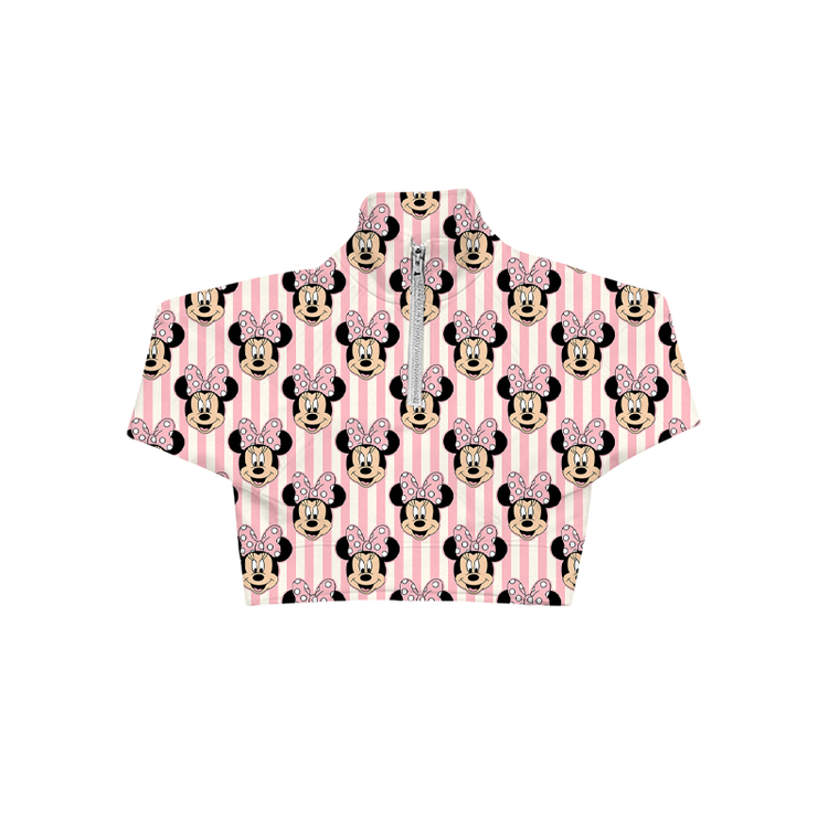 KIDS Zip-Up Pullover - Girly Stripes