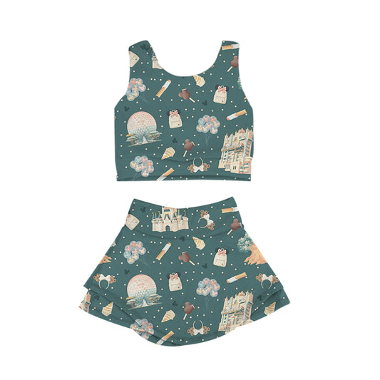 ADULT Set Longline + Skort - Park Day GREEN PREORDER