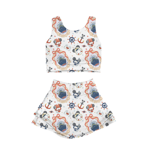 KIDS Crop + Skort Set - Bon Voyage PREORDER