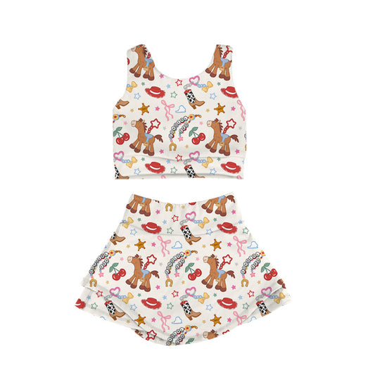 KIDS Crop + Skort Set - Cowgirl Era