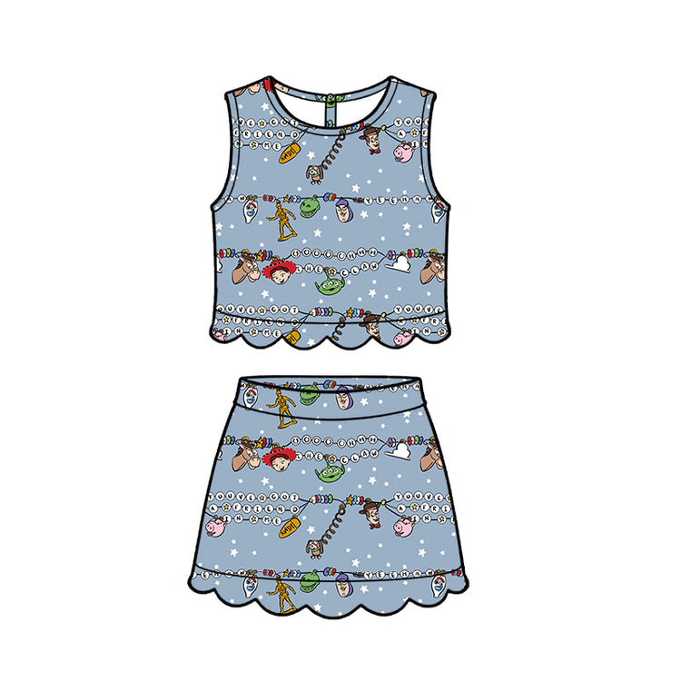 KIDS Scallop Tank + Skort Set - Toy Beads PREORDER