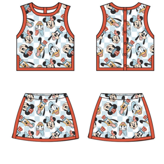 ADULT Colorblock Tank + Skort Set - USA