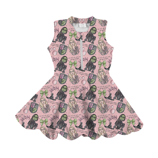 ADULT Scalloped Zip Up Dress - Wickedly Pink