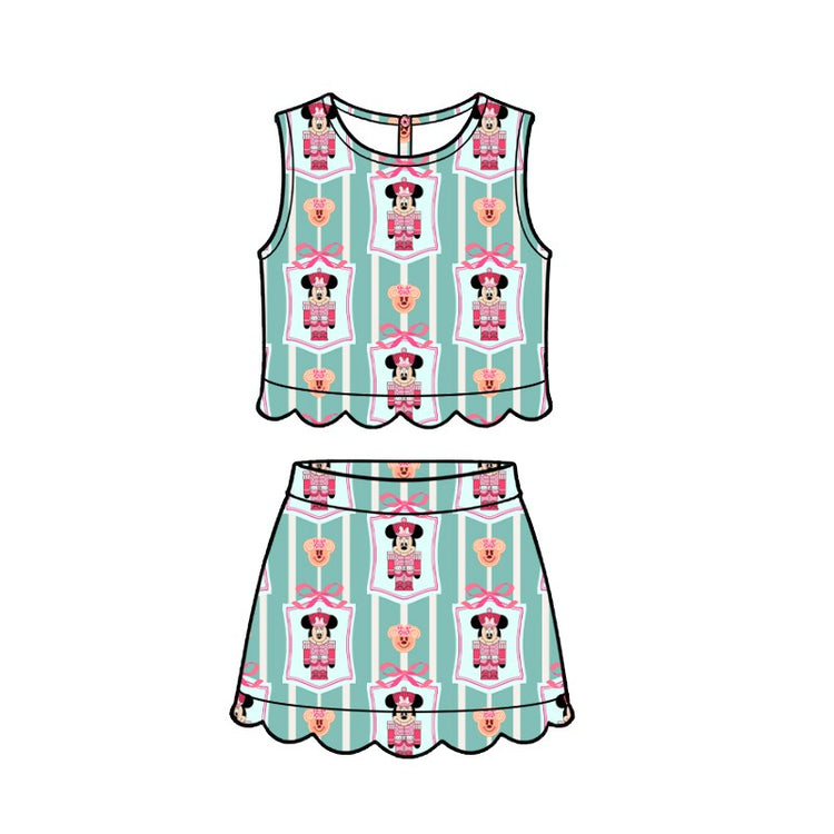 KIDS Scallop Tank + Skort Set - Girly Nutcracker PREORDER