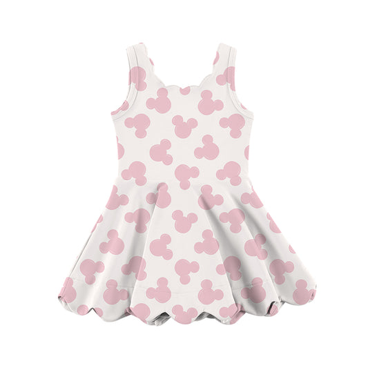 KIDS Scalloped Tank Dress - Magic Mouse Pink