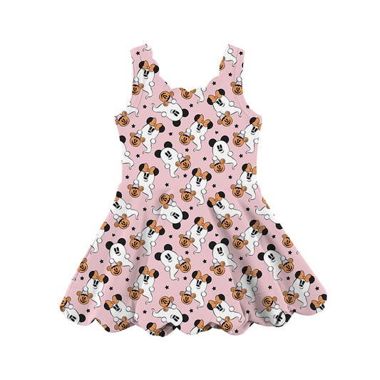 ADULT Scalloped Tank Dress - Ghouls in Pink