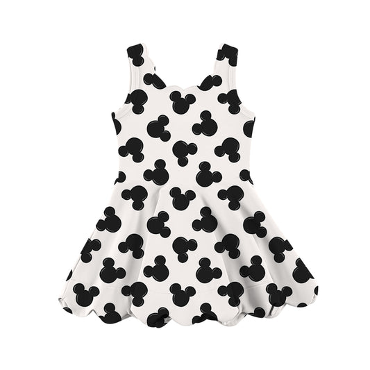 KIDS Scalloped Tank Dress - Magic Mouse BLACK
