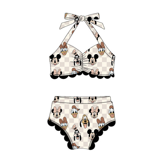 Sweetheart Ruffle Bikini - Boho Checkers