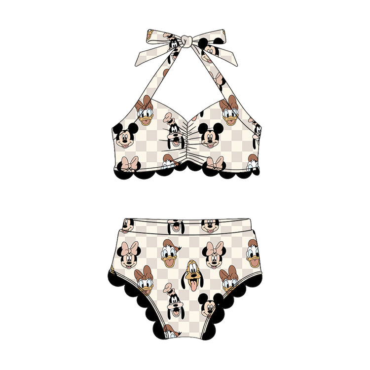 Sweetheart Ruffle Bikini - Boho Checkers