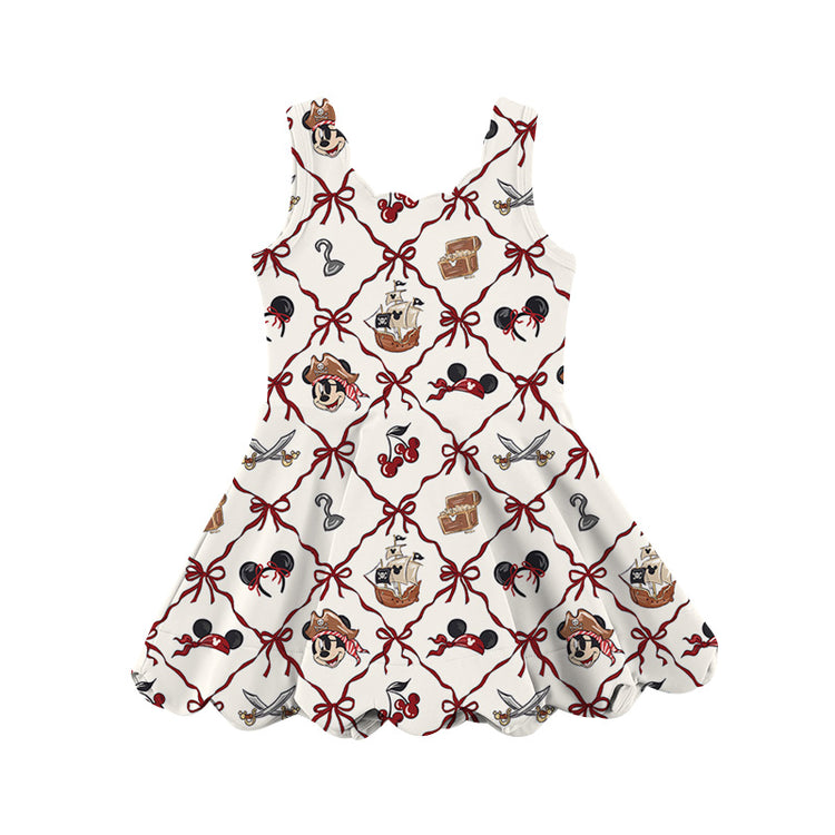 KIDS Scalloped Tank Dress - Pirate Bows