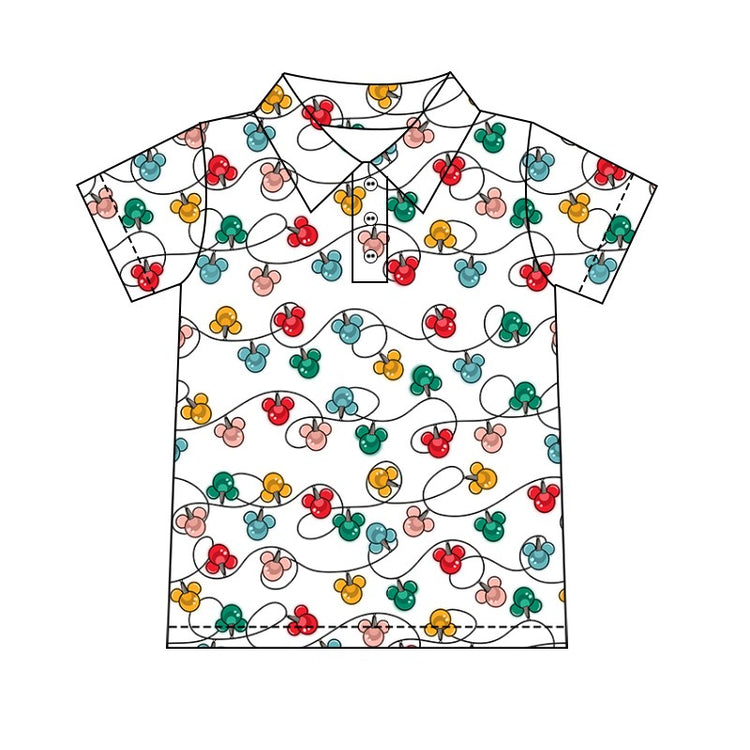 Boy's Performance Button Up - Merry Magic Lights PREORDER