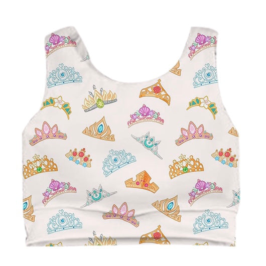 ADULT Longline Crop Tank - Princess Crowns