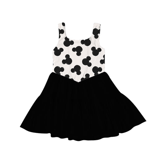 KIDS Mesh Tank Dress - Magic Mouse BLACK