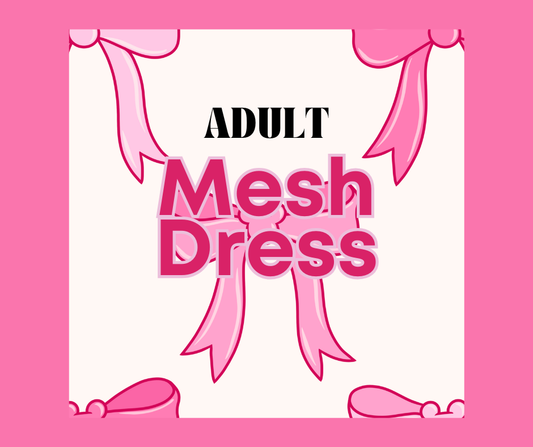 ADULT Mesh Tank Dress - Pink Bows