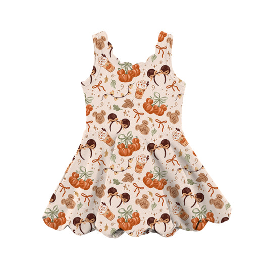 KIDS Scalloped Dress - Pumpkin Spice