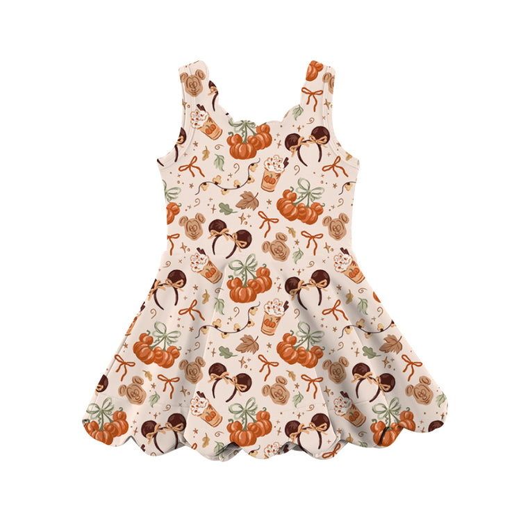 KIDS Scalloped Dress - Pumpkin Spice
