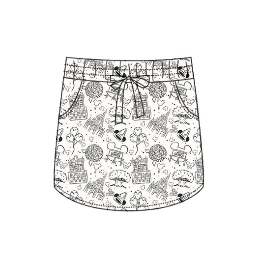 KIDS Scuba Tennis Skort - Park Hopper Icons BLACK