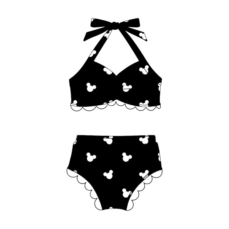 Sweetheart Ruffle Bikini - BLACK Classic