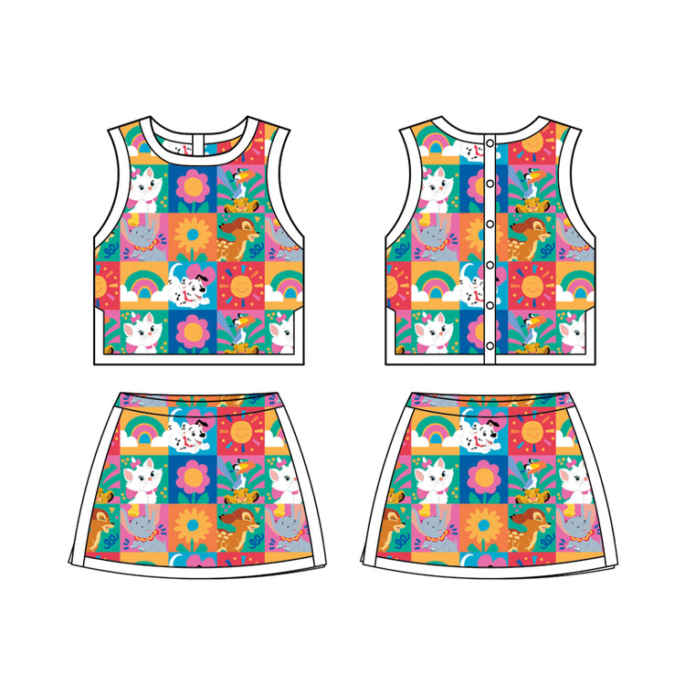 KIDS Colorblock Tank + Skort Set - Main Character Energy