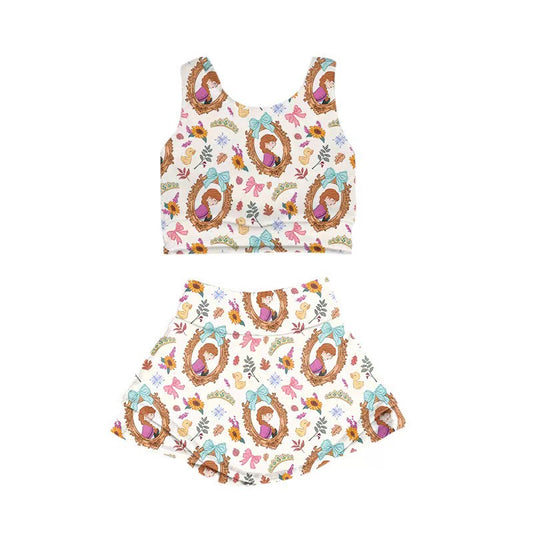 KIDS Crop + Skort Set - Loyal Heart PREORDER