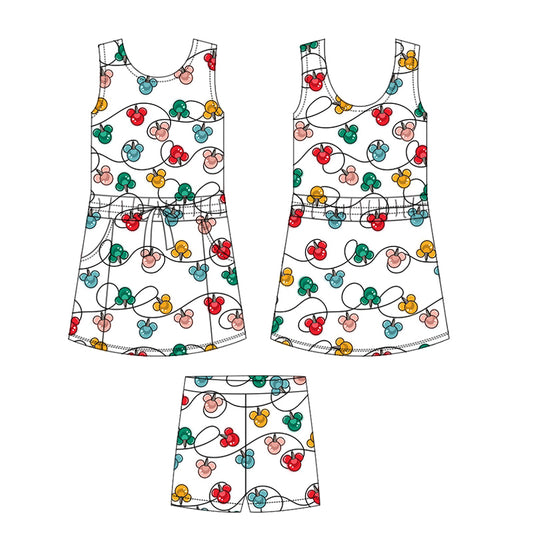 KIDS Scuba Tank Dress/Shorts set - Merry Magic Holiday Lights