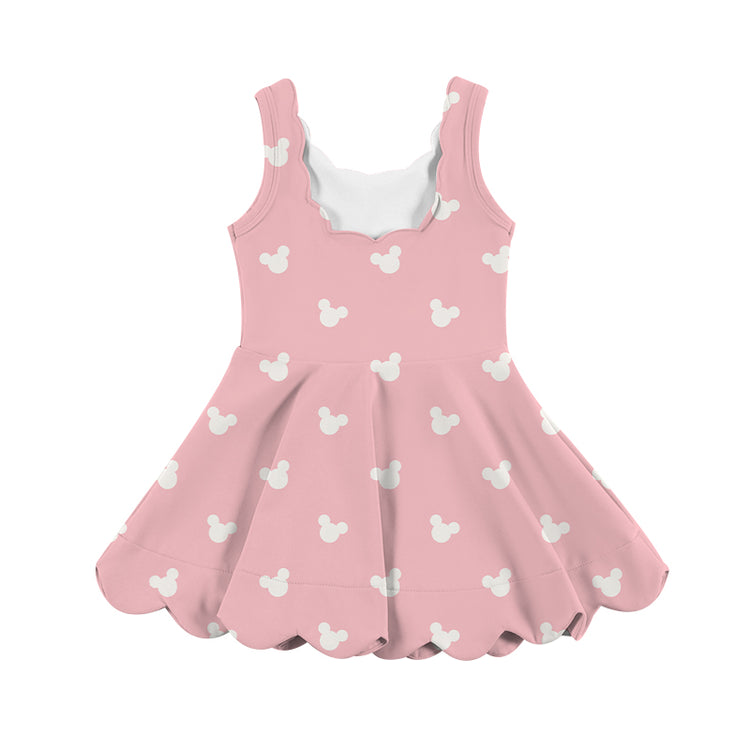 ADULT Scalloped Tank Dress - PINK Classic