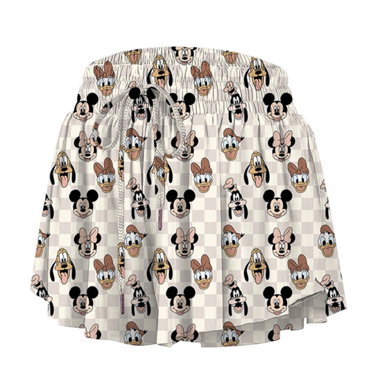 ADULT Butterfly Shorts -   Boho Checkers