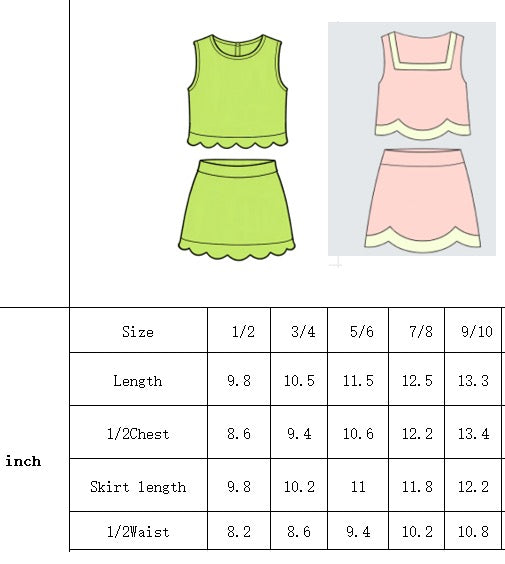 KIDS Scallop Tank + Skort Set - Boho Magic PREORDER