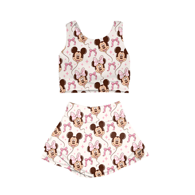 KIDS Crop + Skort Set - Bows + Balloons