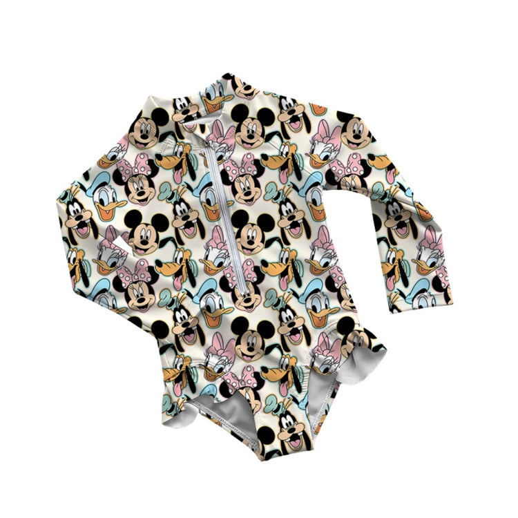 Ruffle Rash Guard Swimsuit - Spring Six