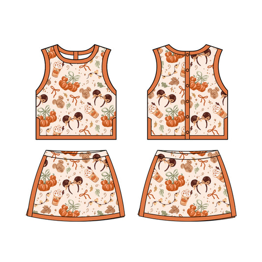 ADULT Colorblock Tank + Skort Set - Pumpkin Spice