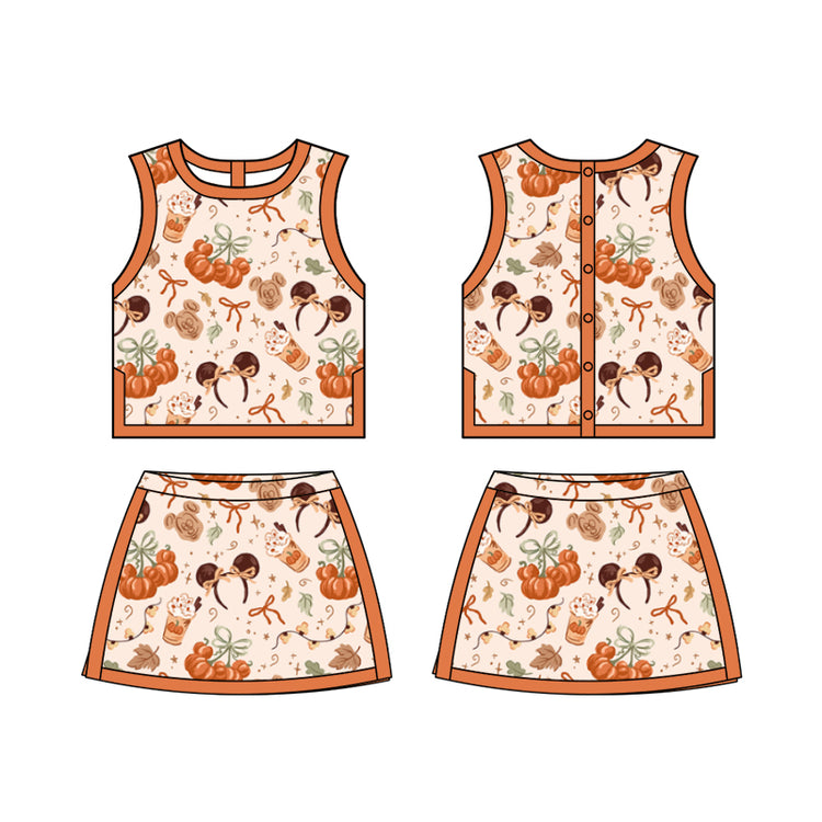ADULT Colorblock Tank + Skort Set - Pumpkin Spice