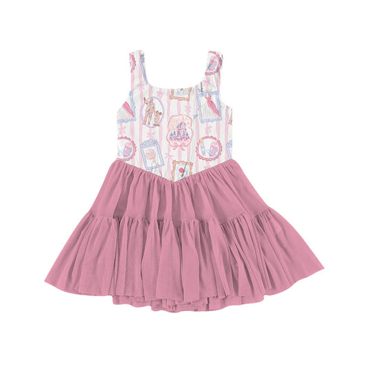 KIDS Mesh Tank Dress - Whimsy Watercolor
