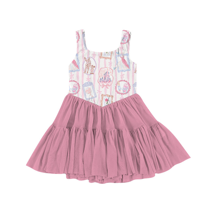 KIDS Mesh Tank Dress - Whimsy Watercolor