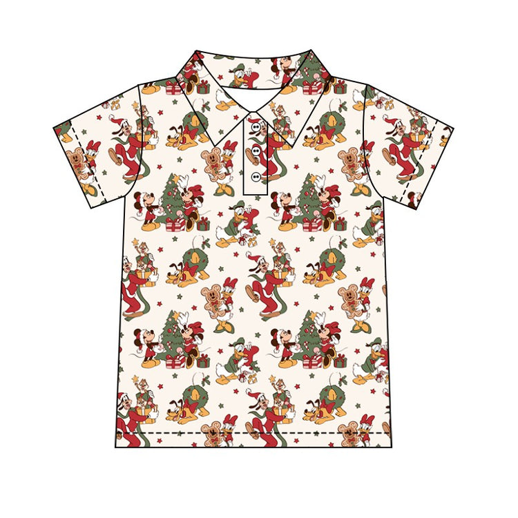 Boy's Performance Button Up - Night Before Christmas PREORDER