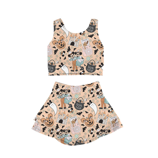 KIDS Crop + Skort Set - Halloween Icons