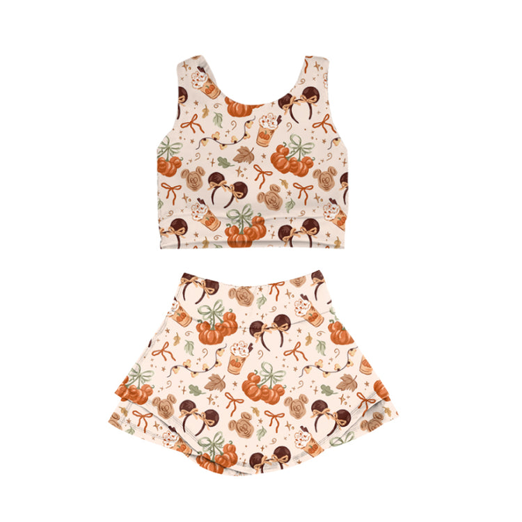 KIDS Crop + Skort Set - Pumpkin Spice