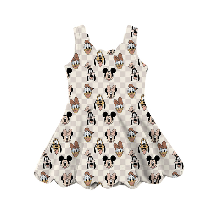 ADULT Scalloped Tank Dress - Boho Checkers