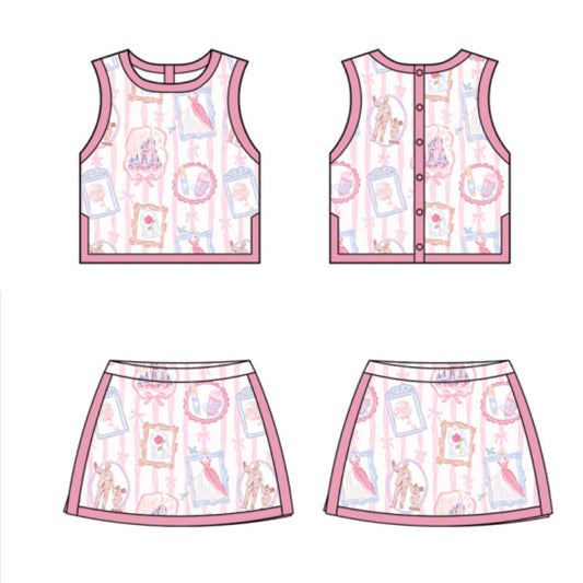 ADULT Colorblock Tank + Skort Set - Whimsy Watercolor