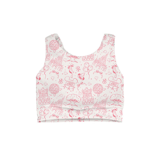 KIDS Crop Tank -  Park Hopper Icons Pink