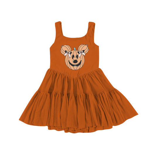 ADULT Mesh Dress - Bows Pumpkin