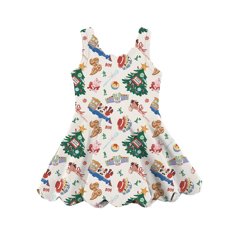 ADULT Scalloped Dress - Holiday Toys PREORDER