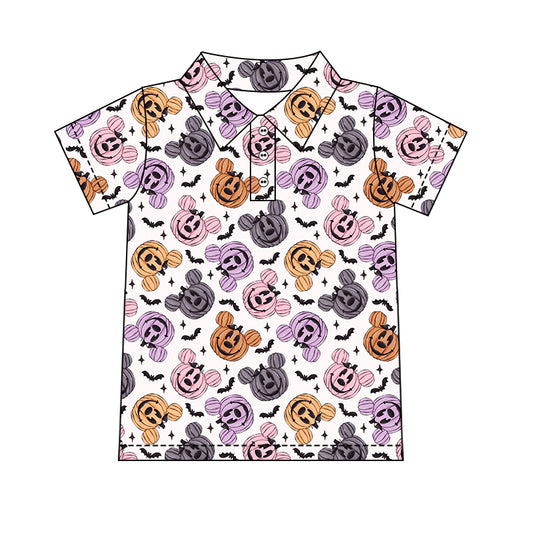 Boy's Performance Button Up - Oh, Bats + Pumpkins