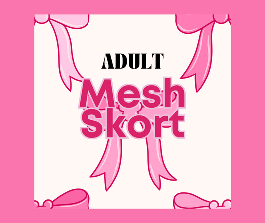 ADULT Mesh Skort - Pink Bows