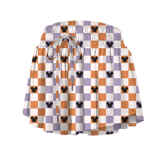 ADULT Butterfly Shorts - Spooky Season Checkers