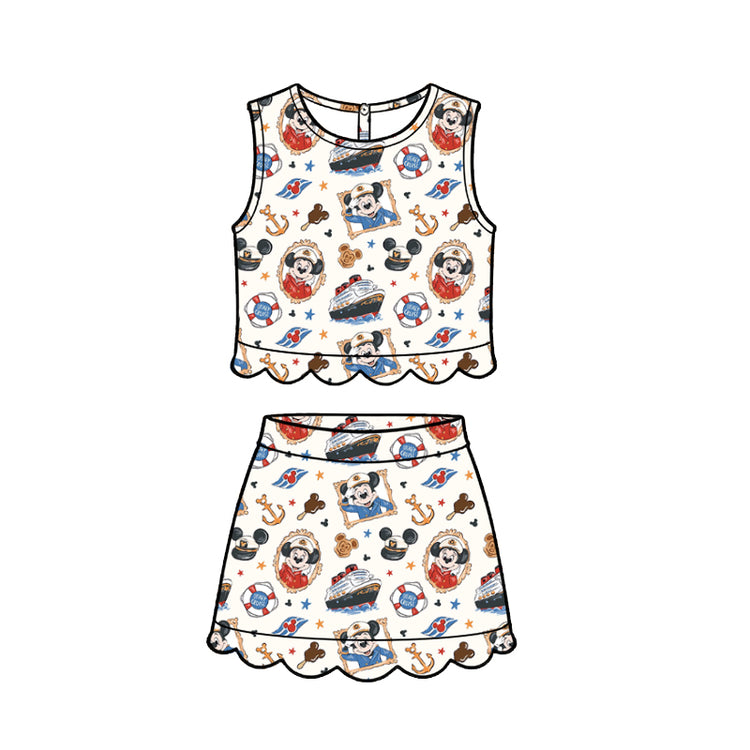 ADULT Scallop Set Tank + Skort - Cruise the Seas PREORDER