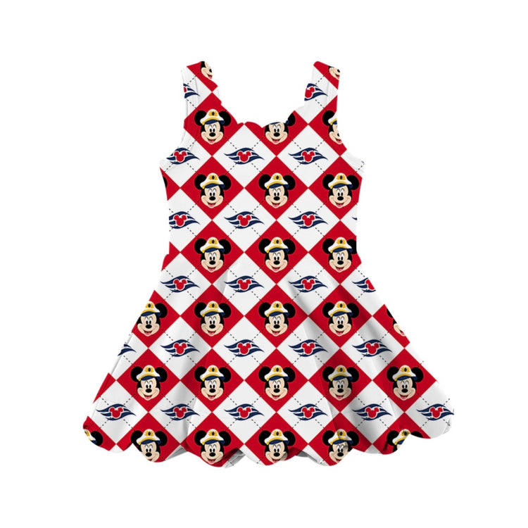 KIDS Scalloped Tank Dress - Cruise Checkers