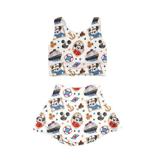 KIDS Crop + Skort Set -Cruise the Seas