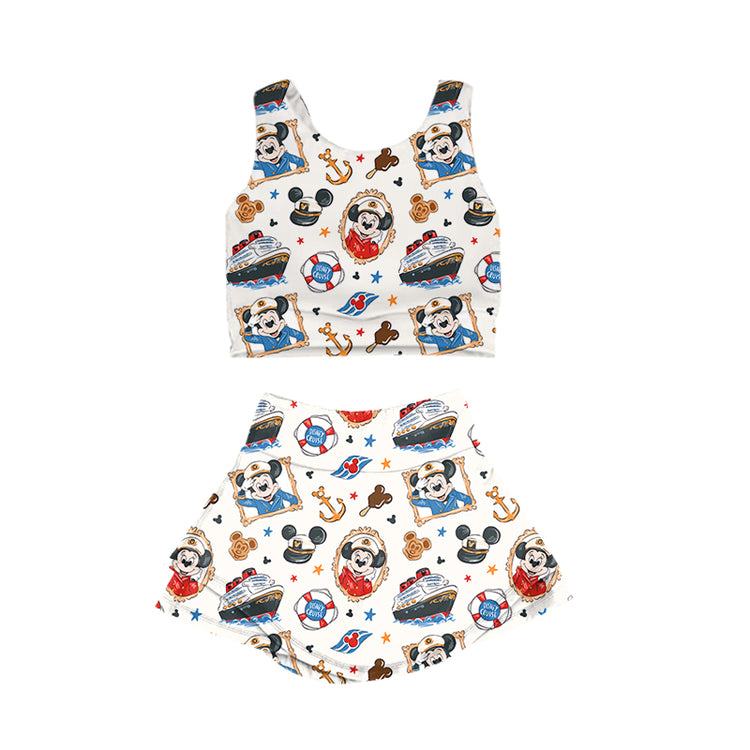 KIDS Crop + Skort Set -Cruise the Seas