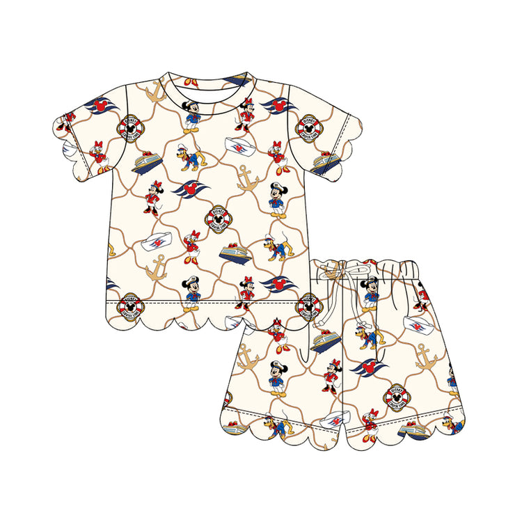 ADULT Scallop Set Tee + Shorts - Roped in Cruise